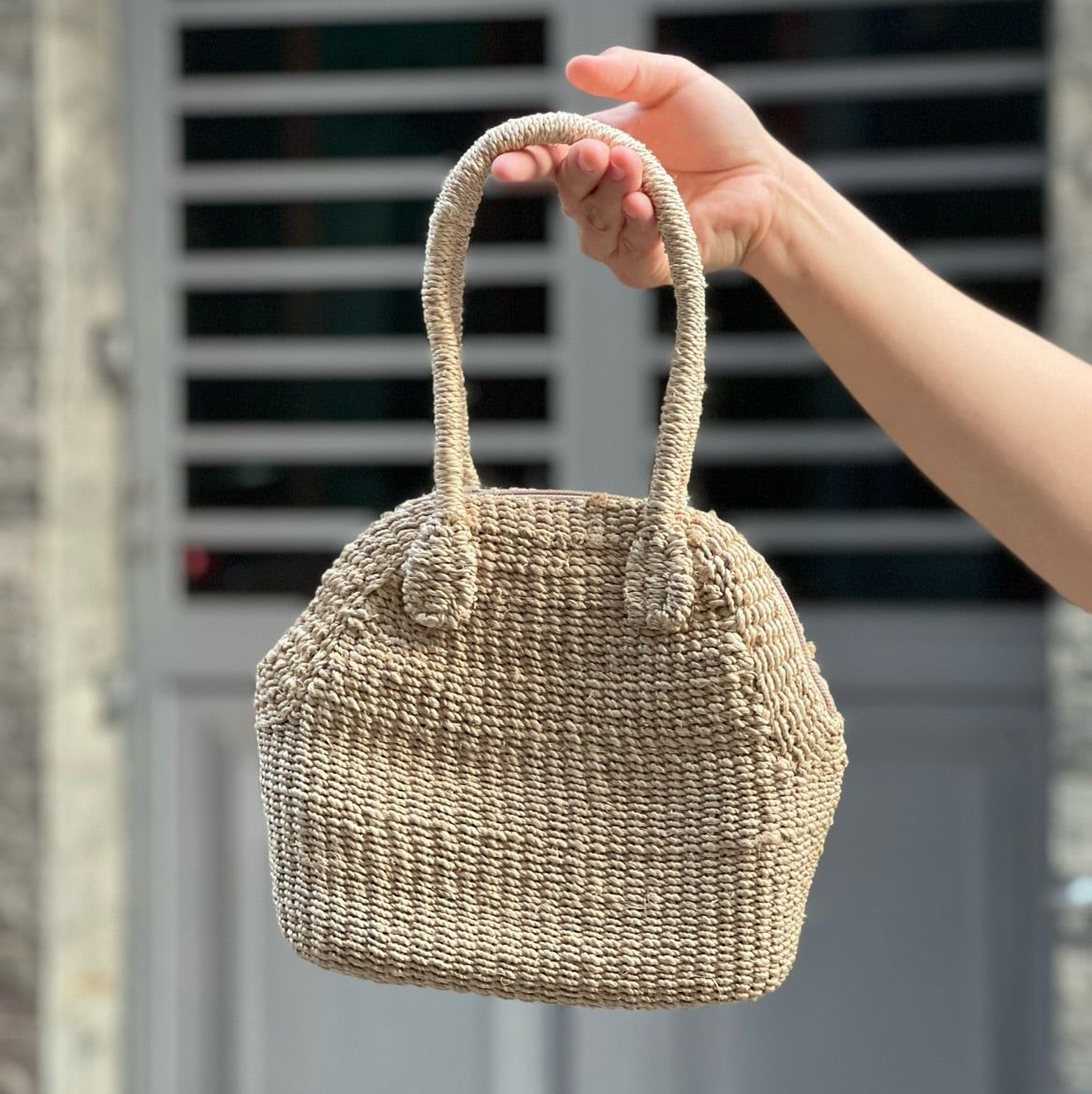 MINI - Túi Cói Abaca Nhỏ Có Khóa Kéo
