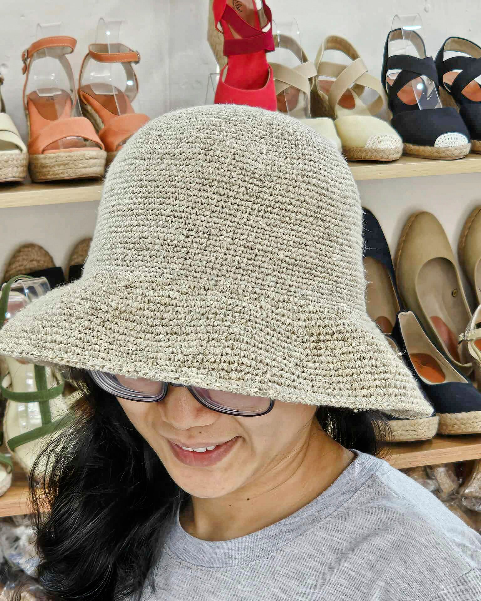 Nón Móc Thủ Công Sợi Hemp Tự Nhiên Vành 8cm - HEMP CAM LÂM 8