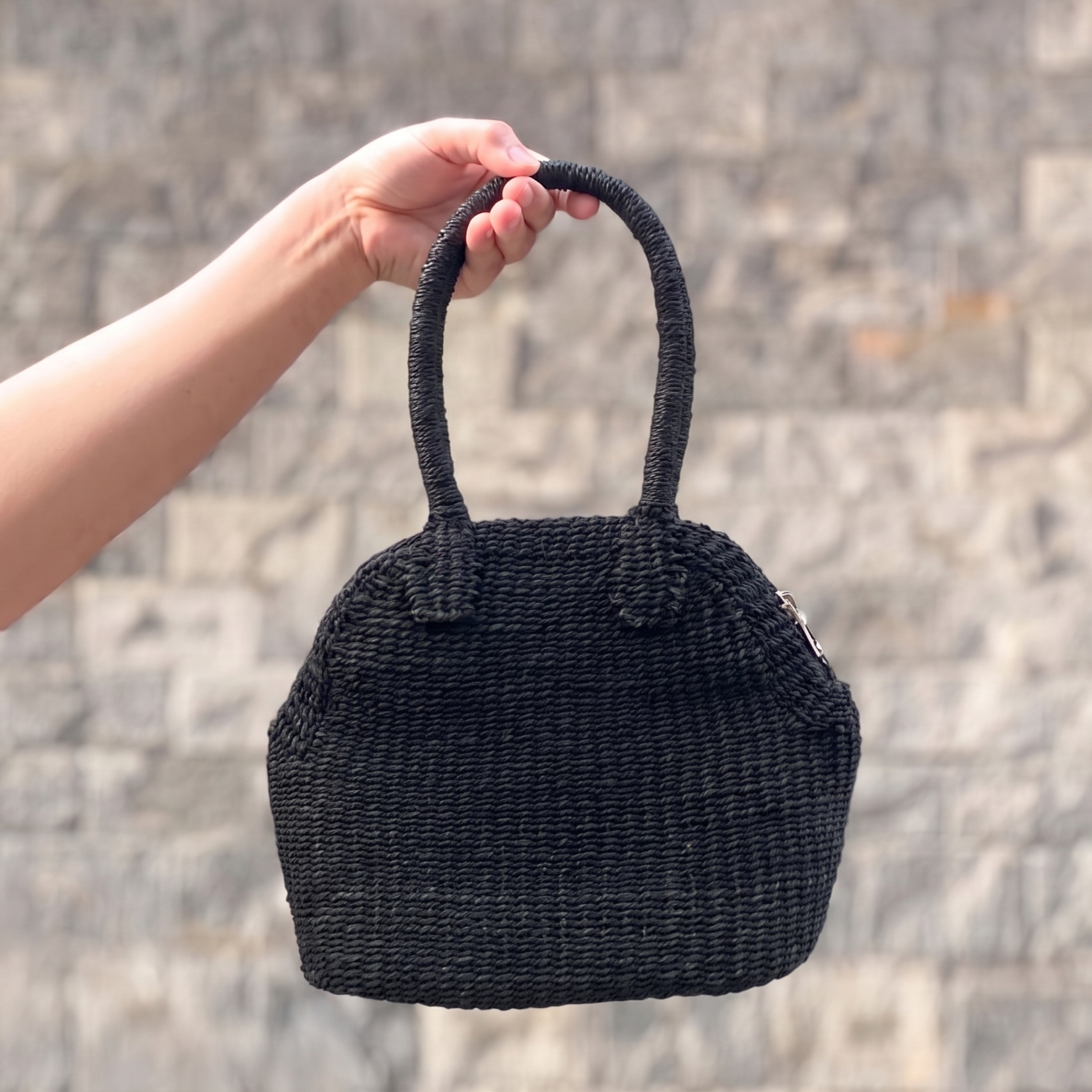 MINI - Túi Cói Abaca Nhỏ Có Khóa Kéo