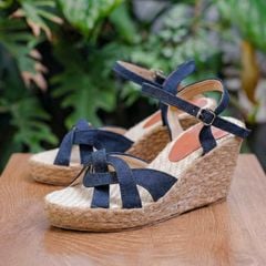 THANH NGUYÊN - Sandal Cói Đế Xuồng Quai Đan Họa Tiết 8cm
