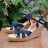 THANH NGUYÊN - Sandal Cói Đế Xuồng Quai Đan Họa Tiết 8cm