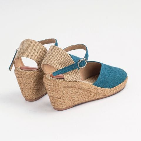 DỆT MÂY - Đế Xuồng Cói Phối Vải Hemp Kín Mũi Quai Gài 6cm