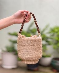 Túi Cói Abaca Dáng Trụ Đáy Nhỏ - YUNOMI