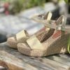 HOÀNG QUYÊN - Sandal Cói Đế Xuồng Quai Ngang 9cm