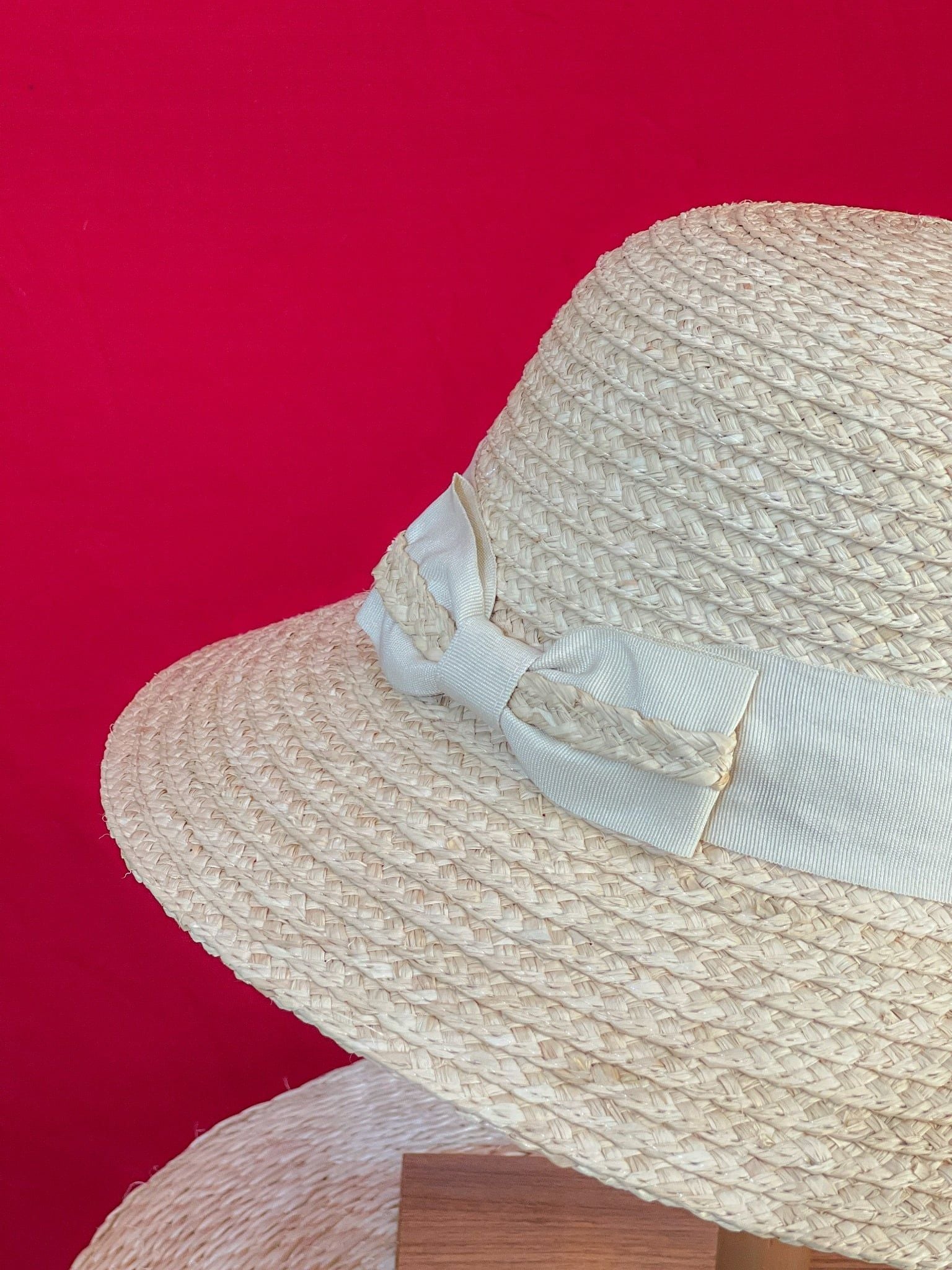 Nón Cói Raffia Chóp Tròn Vành 8cm - NƠ KEM