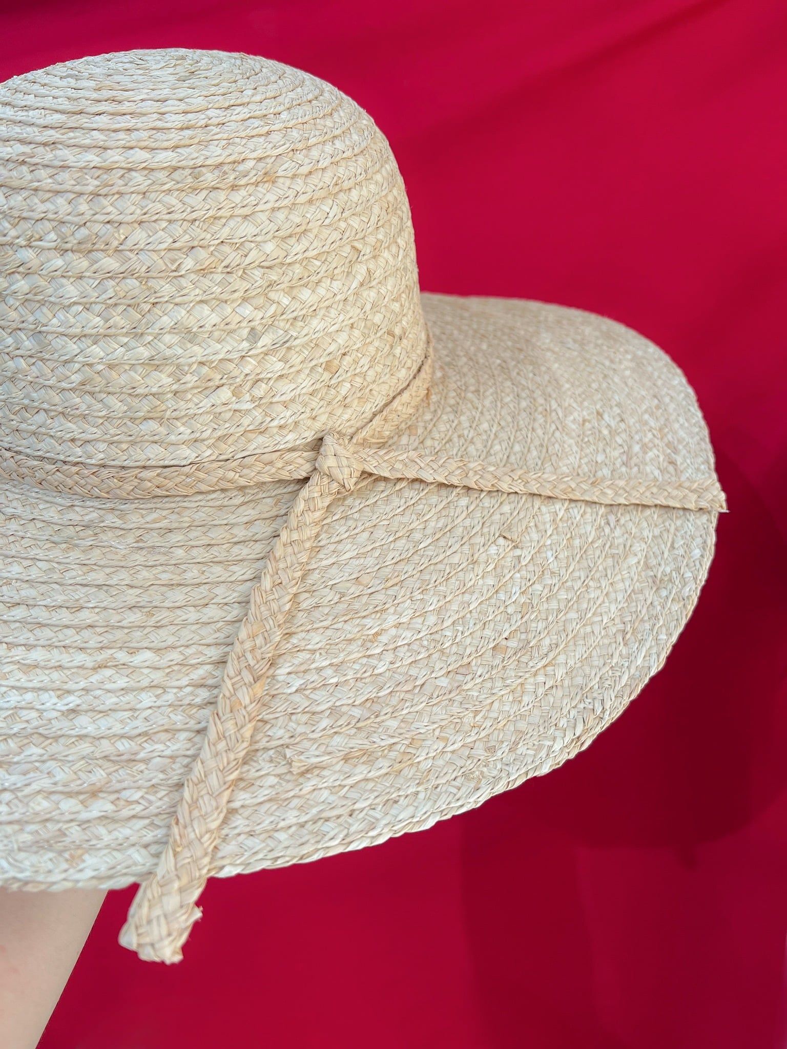 Nón Cói Raffia Chóp Tròn Vành 11cm - NƠ CÓI