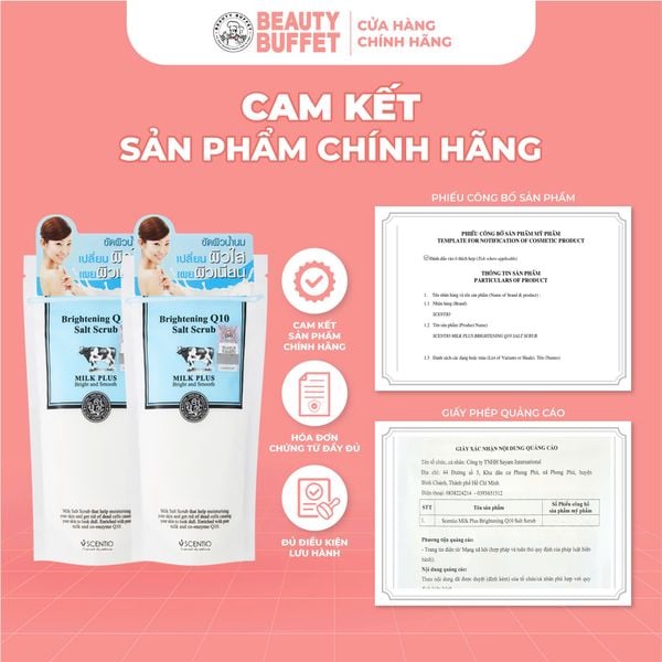 Combo 2 Muối tẩy tế bào chết dưỡng trắng và trẻ hóa da Scentio Milk Plus 300g