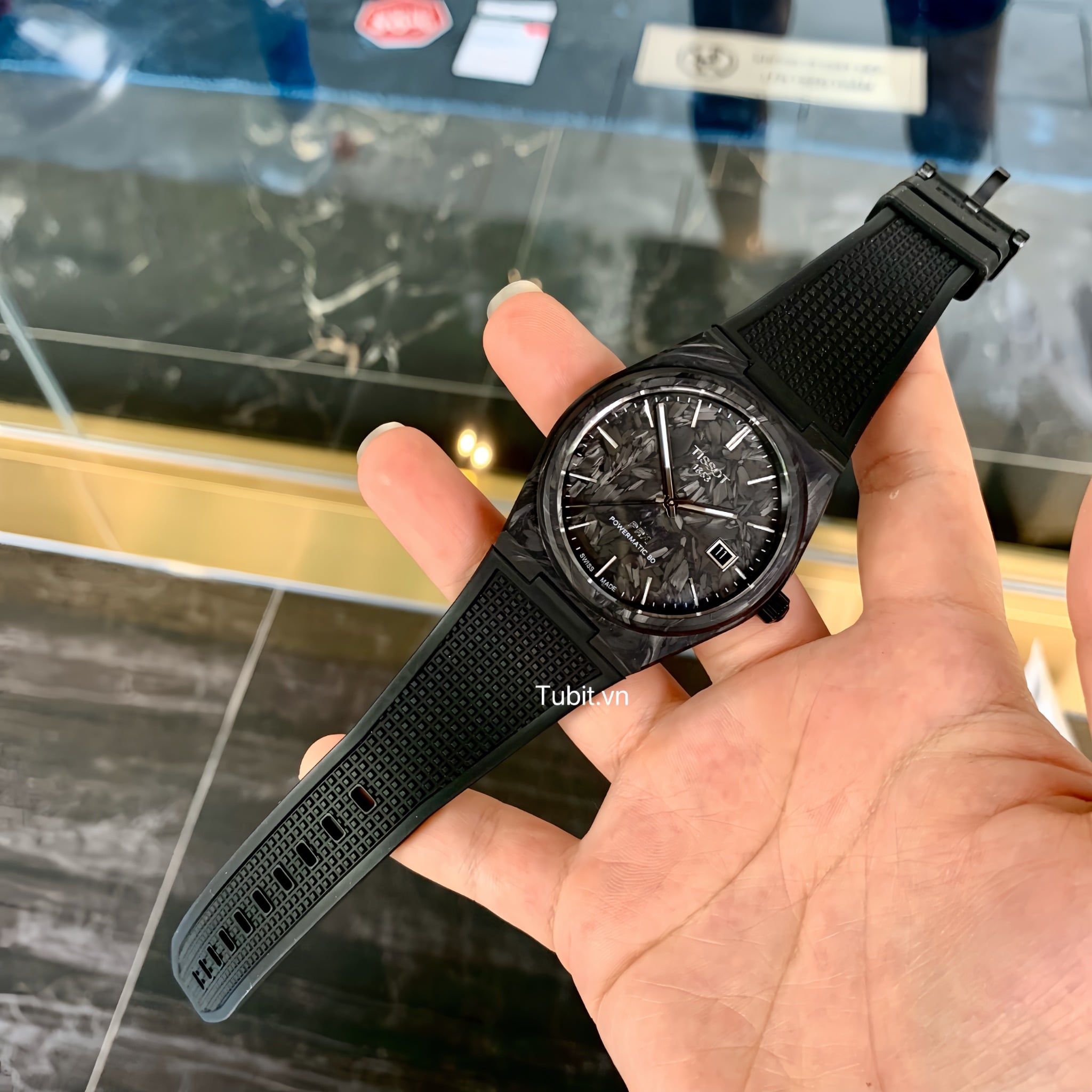 Đồng hồ Tissot PRX Carbon 40MM T137.907.97.201.00 bản máy cơ ETA Rep1:1