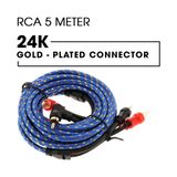 Dây AV Đồng Nguyên Chất Cao Cấp 4 Đầu Hoa Sen RCA Hifi Audio mạ vàng cao cấp vỏ chống nhiễu dài 5 mét AV24k