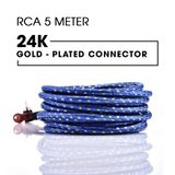 Dây AV Đồng Nguyên Chất Cao Cấp 4 Đầu Hoa Sen RCA Hifi Audio mạ vàng cao cấp vỏ chống nhiễu dài 5 mét AV24k