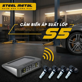 Cảm biến áp suất lốp TPMS van TRONG TIẾNG VIỆT màn hình LED pin NL mặt trời BH 12 tháng