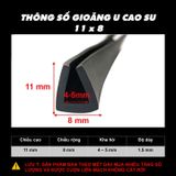 Gioăng dây ron cao su hình chữ U bảo vệ cạnh nẹp bo bọc cạnh tấm thép, kính, gỗ, máy móc thiết bị và cạnh cơ khí