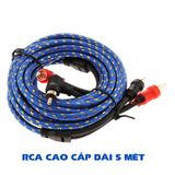 Dây AV Đồng Nguyên Chất Cao Cấp 4 Đầu Hoa Sen RCA Hifi Audio mạ vàng cao cấp vỏ chống nhiễu dài 5 mét AV24k