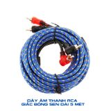 Dây AV Đồng Nguyên Chất Cao Cấp 4 Đầu Hoa Sen RCA Hifi Audio mạ vàng cao cấp vỏ chống nhiễu dài 5 mét AV24k