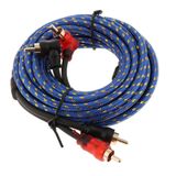 Dây AV Đồng Nguyên Chất Cao Cấp 4 Đầu Hoa Sen RCA Hifi Audio mạ vàng cao cấp vỏ chống nhiễu dài 5 mét AV24k