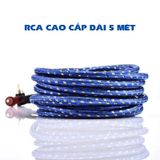 Dây AV Đồng Nguyên Chất Cao Cấp 4 Đầu Hoa Sen RCA Hifi Audio mạ vàng cao cấp vỏ chống nhiễu dài 5 mét AV24k