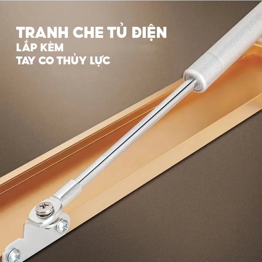 Khung tranh che bảng điện, tủ điện sang trọng che aptomat bảng điện khung nhôm có pitton thủy lực