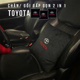 Gối và chăn (mền) 2 trong 1 LOGO TOYOTA - Sử dụng làm tựa lưng, chăn đắp XE ô tô VIOS CAMRY