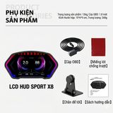 Đồng Hồ HUD Sport X8 Hiển Thị Kính Lái - Đo Áp Suất Turbo Cảnh Báo Quá Tốc Độ Giữ Xe Nguyên Bản