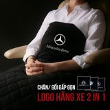 Gối kiêm chăn (mền) 2 trong 1 LOGO HÃNG XE MERCEDEZ Sử dụng làm tựa lưng, chăn đắp ô tô và văn phòng