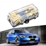 Hộp cầu chì chia hai đầu ra 60A dành cho âm thanh xe hơi mạ vàng 24K sang trọng tự ngắt cao cấp