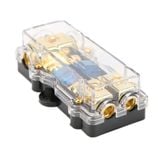 Hộp cầu chì chia hai đầu ra 60A dành cho âm thanh xe hơi mạ vàng 24K sang trọng tự ngắt cao cấp
