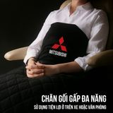 Gối Gấp Ô Tô Mitsubishi 3 Trong 1 Đa Năng Vừa Là Gối Vừa Là Chăn, Mềm Mịn Sang Trọng
