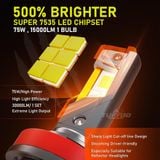 Bóng đèn Cos / pha LED 2 Chiếc cho Kia Morning chân H4 Chùm thấp cao - Trắng 6000K