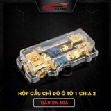 Hộp cầu chì chia hai đầu ra 60A dành cho âm thanh xe hơi mạ vàng 24K sang trọng tự ngắt cao cấp