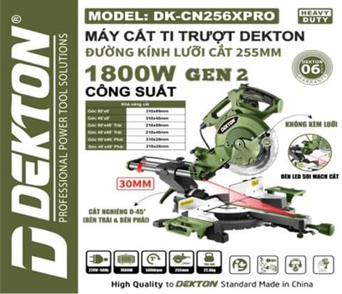 (LIÊN HỆ) Máy cắt nhôm trượt DEKTON DK - CN256XPRO