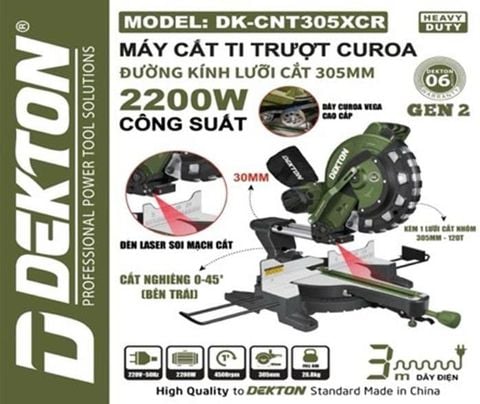 (LIÊN HỆ) Máy cắt nhôm trượt curoa DEKTON DK - CNT305XCR