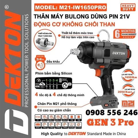 Máy siết bulong DEKTON M21 - IW1650PRO