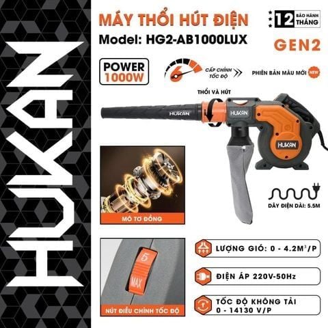Máy thổi bụi và hút bụi Hukan HG2-AB1000LUX