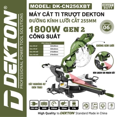(KM 300K) Máy Cắt Ti Trượt Dekton DK - CN256XBT (Gen 2)
