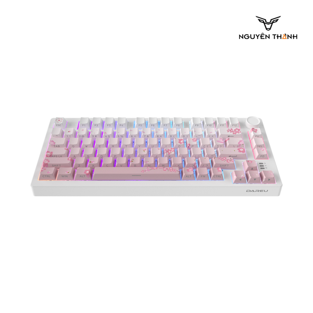 Bàn phím cơ DareU EK75 Pro Triple Mode Sakura Pink, Dream switch