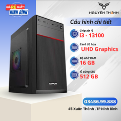 Máy tính văn phòng i3 13100 RAM 16GB SSD 512GB