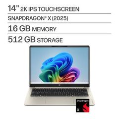 Laptop HP OmniBook 3 14 (Snapdragon X, 16GB RAM, 512GB SSD, 14