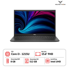 Laptop Dell Vostro 15 3520 (i3-1215U, RAM 8GB, SSD 512GB, 15.6'' FHD 120Hz, Windows 11, Carbon Black)