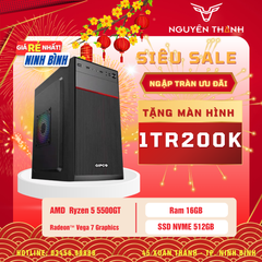 Máy tính văn phòng AMD R5 5500GT Ram 16GB SSD 512GB Siêu khỏe siêu rẻ