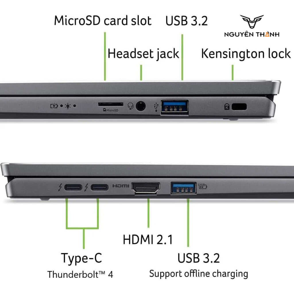 Laptop Acer Swift Go 16 SFG16-72T-95LG (Ultra 9 185H, 32GB RAM, 1TB SSD, 16″ WUXGA Touch, Windows 11, Steel Gray) - Tặng tài khoản Google AI Pro