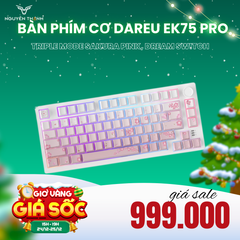 Bàn phím cơ DareU EK75 Pro Triple Mode Sakura Pink, Dream switch