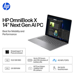 Laptop HP OmniBook X 14-kr0013dx (Snapdragon X Plus, 16GB RAM, 512GB SSD, 14