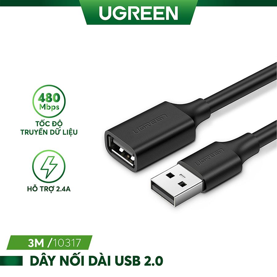 Cáp USB nối dài 2.0 dài 3m Ugreen 10317