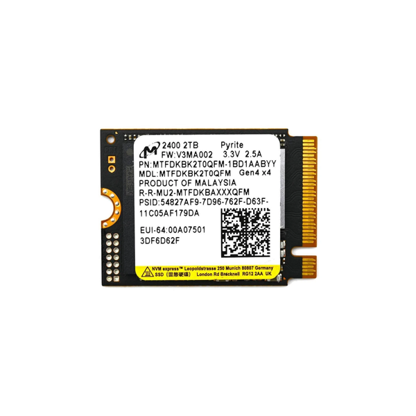 Ổ cứng SSD Micron 2TB M.2 NVMe PCIe SSD Gen 4.0x4 (Đọc 5000MB/s - Ghi 4000MB/s)