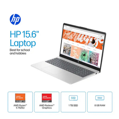 Laptop HP 15-fc0025wm (AMD Ryzen 5 7520U, 8GB RAM, 1TB SSD, 15.6