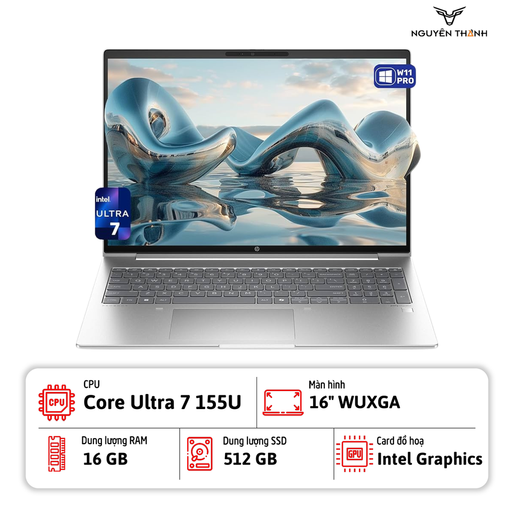 Laptop HP Probook 460 G11 (Intel Core Ultra 7 155U, 16GB, 512GB, 16 inch WUXGA, Win 11, Bạc)