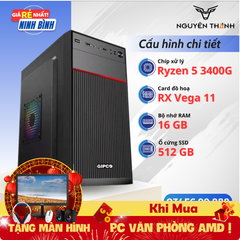 Máy tính văn phòng AMD R5 3400G Ram 16GB SSD 512GB Siêu khỏe siêu bền