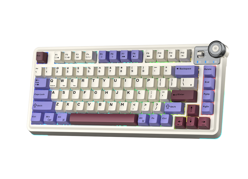 BÀN PHÍM CƠ GAMING 3 MODE AULA AU75 (5300) (Phiên bản màu Tím+Be+Đỏ/ Star Vector Switch)