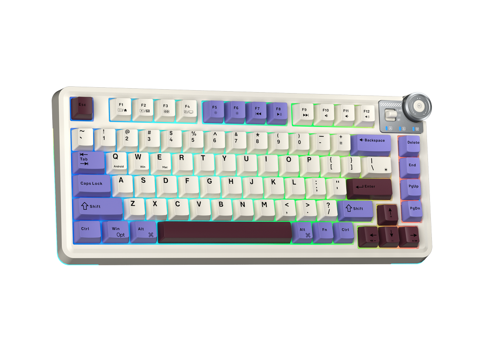 BÀN PHÍM CƠ GAMING 3 MODE AULA AU75 (5300) (Phiên bản màu Tím+Be+Đỏ/ Star Vector Switch)