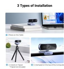 Webcam UGREEN Ultra HD 1080P 30FPS CM925 Micro kép tự động lấy nét (75587)